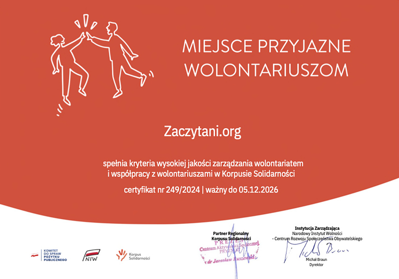Miejsce przyjazne Wolontariuszom