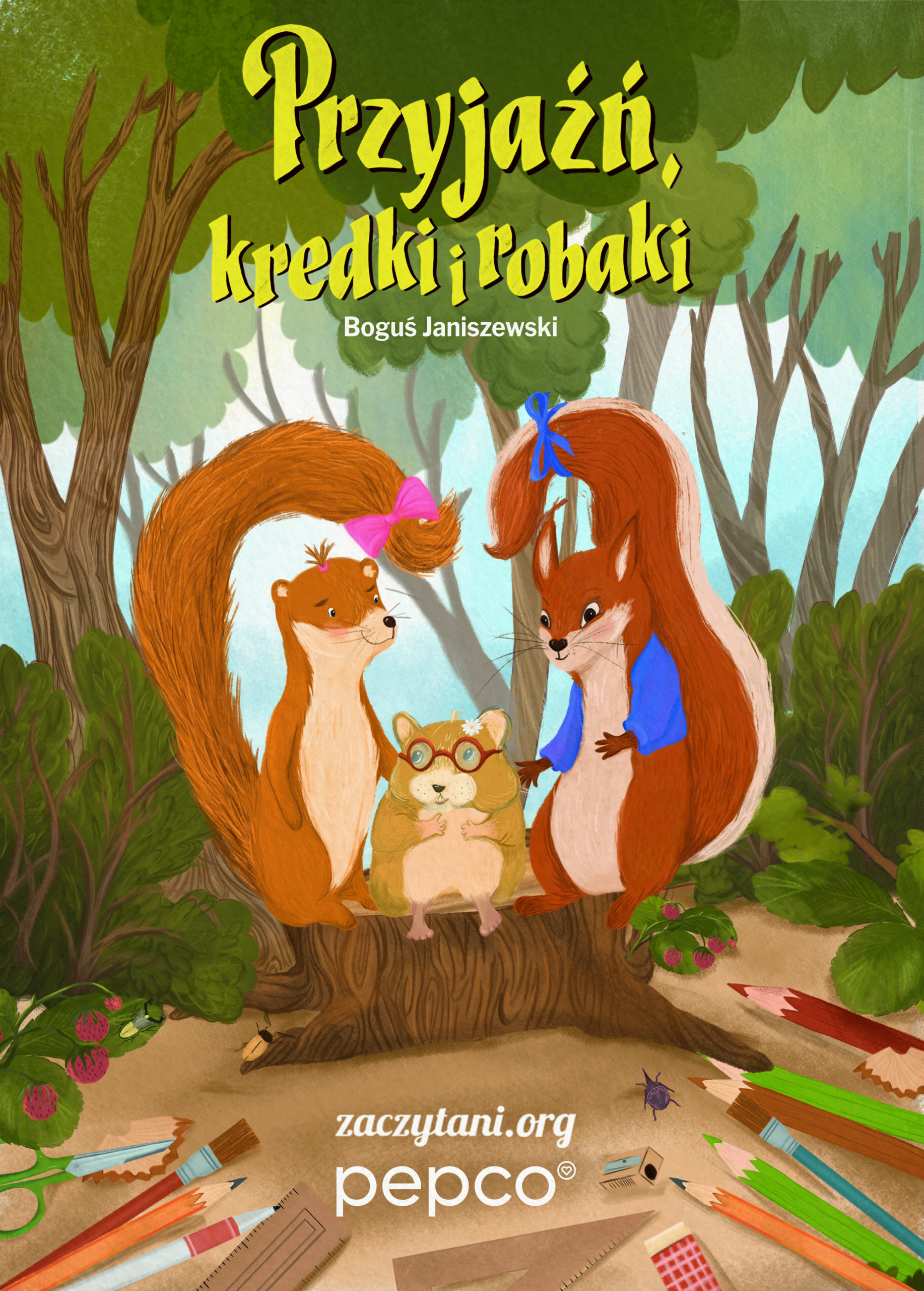 Okładka bajki Przyjaźń kredki i robaki